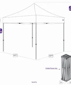 Impact Canopy USA Canopies 10x10 Recreational Grade Steel Pop Up Canopy Tent With Screen Room Enclosure - TL