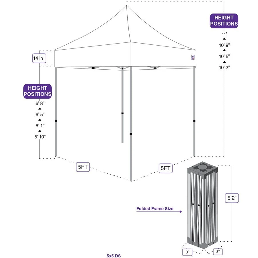 Impact Canopy USA Canopies 5x5 Industrial Steel Pop Up Canopy Tent - DS 6 Impact Canopy USA Canopies 5x5 Industrial Steel Pop Up Canopy Tent - DS
