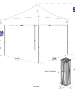 Impact Canopy USA Canopies 10x10 Super Duty Aluminum Pop Up Canopy Tent 100% Waterproof - ML