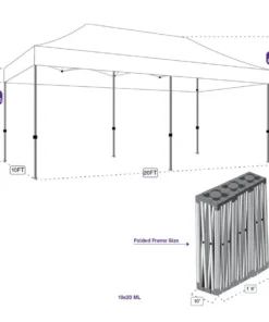 Impact Canopy USA 10x20 Industrial Aluminum Pop Up Canopy Tent With Roller Bag - ML Canopies