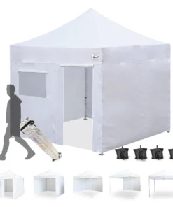 Impact Canopy USA Canopies 10x10 Pop Up Canopy Tent Outdoor Market Canopy With Sidewalls / Weight Bags