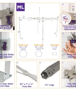 Impact Canopy USA 10x20 Industrial Aluminum Food Service Vendor Canopy Tent With Roller Bag - ML