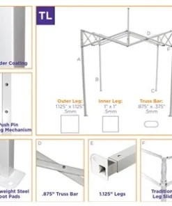 Impact Canopy USA 10x10 Recreational Grade Steel Pop Up Canopy Tent - TL