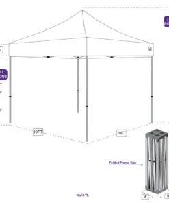 Impact Canopy USA 10x10 Recreational Grade Steel Pop Up Canopy Tent - TL