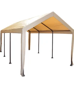 Impact Canopy USA Canopies 10x20 (8) Leg Portable Carport Outdoor Party Sun Shade Shelter - TAN - Heavy Duty
