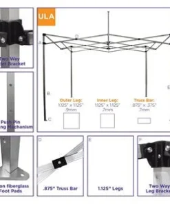 Impact Canopy USA 10x10 Recreational Grade Aluminum Pop Up Canopy Tent - ULA
