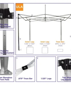 Impact Canopy USA 10x10 Recreational Grade Aluminum Pop Up Canopy Tent With Weight Bags Canopies