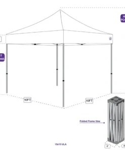 Impact Canopy USA 10x10 Recreational Grade Aluminum Pop Up Canopy Tent With Weight Bags Canopies