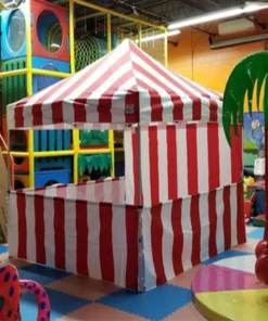 Impact Canopy USA 10x10 Pop Up Carnival Canopy Tent Vendor Booth With Sidewall And Half Walls