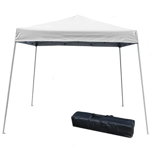 Impact Canopy USA UNBELIEVABLE DEALS OPEN BOX - 10'x10' White Pop Up Canopy Outdoor Slant Leg Wedding Party Tent Folding Gazebo